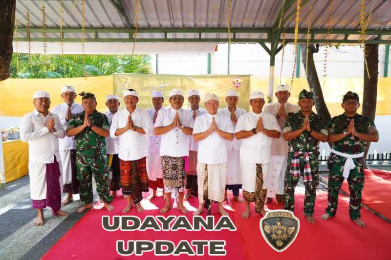 Pangdam IX/Udayana Hadiri Piodalan Pura Agung Udayana dan Dharma Shanti Hari Raya Nyepi Caka 1948