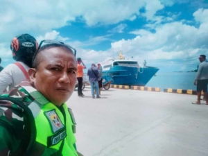 Piket Koramil Pantau Kapal Expres Bahari 8E
