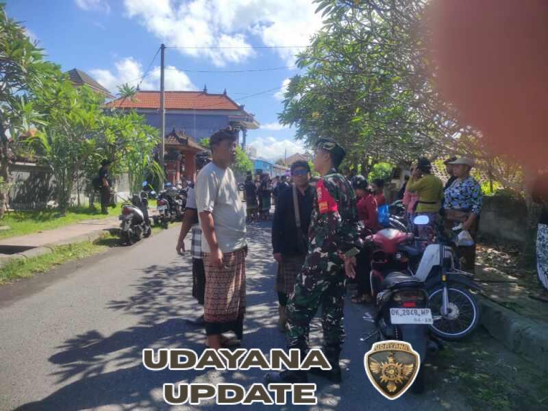 Babinsa Koramil Klungkung Hadir amankan Upacara Ngaben