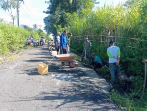 Babinsa Jadi Motor Gotong Royong, Lingkungan Desa Sorinomo Kembali Bersih