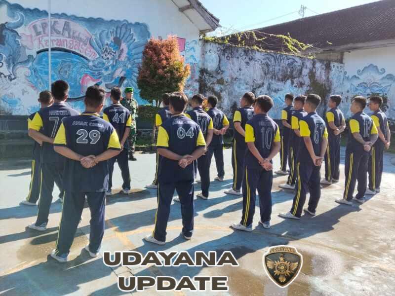Anggota Kodim 1623/Karangasem Dukung Program Pembinaan LPKA Lewat Latihan PBB