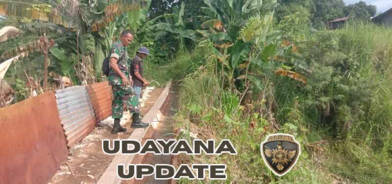 Danramil Sukasada Cek Bantuan Irigasi Korem 163/Wira Satya di Subak Tegallinggah