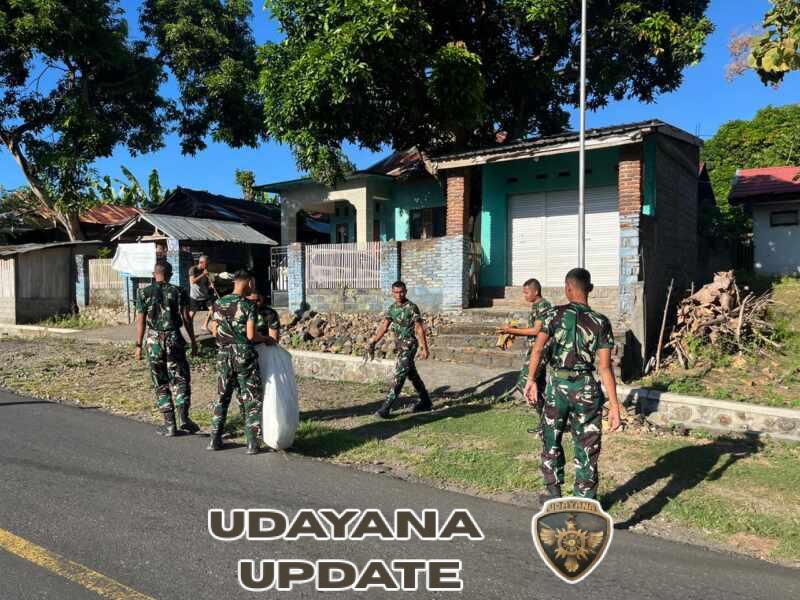 Wujud Kepedulian TNI, Dandenma Brigif TP 31/PS Pimpin Langsung Kegiatan Karya Bakti