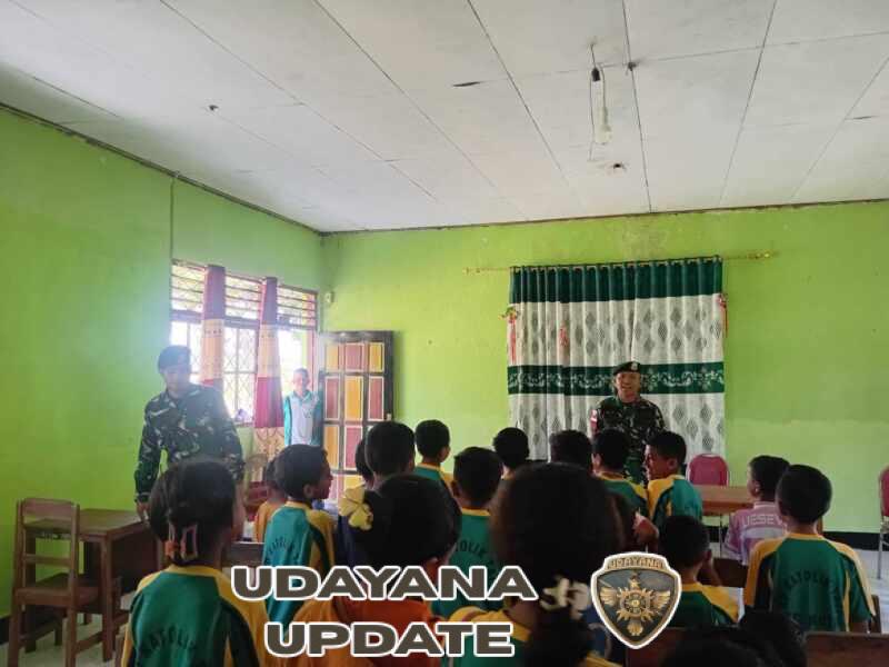 Bakti di Batas Cerdas Tanpa Batas, Satgas Pamtas Yonarhanud 2 Kostrad Jadi Guru di SDK Tali