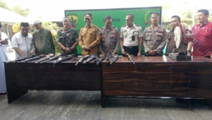 Tokoh Masyarakat dan Instansi Terkait Hadiri Pemusnahan Senjata Api di Makodim 1608/Bima