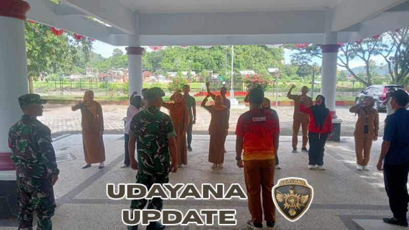 Babinsa Koramil Taliwang Dampingi Latihan Yel-Yel Gegana KSB Jelang HUT ke-22 Tingkat NTB