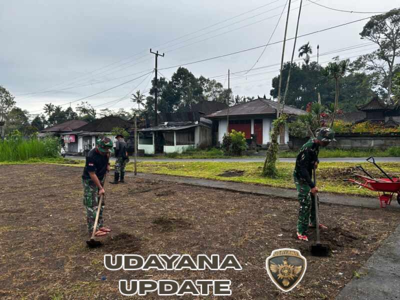 Hari ke – 7 Pembuatan lapangan volly Satgas TMMD ke – 128 Kodim 1623/Karangasem capai 40 persen