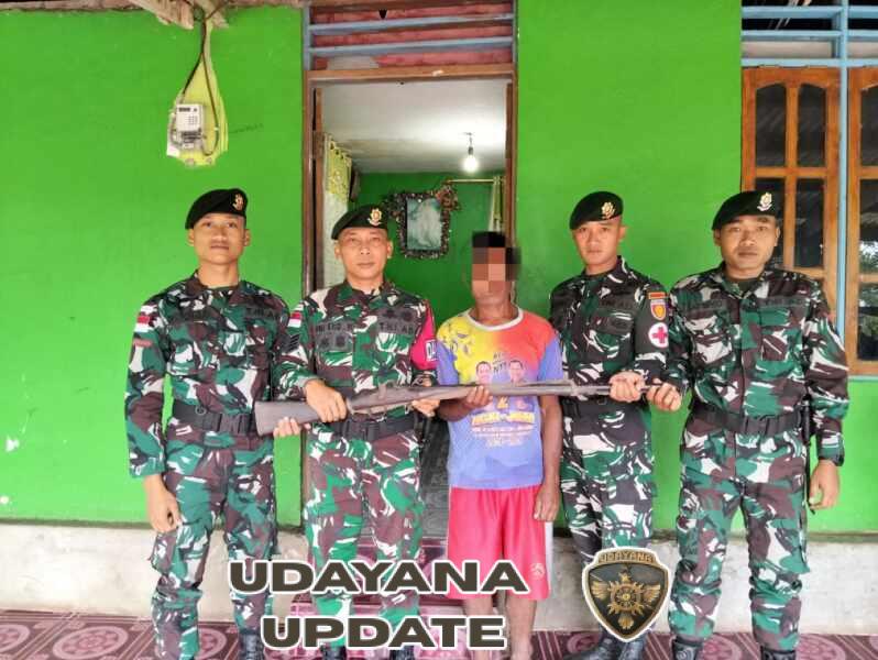 Yonarmed 12 Kostrad Amankan Senjata Peninggalan Lama, Warga Perbatasan Serahkan Sukarela