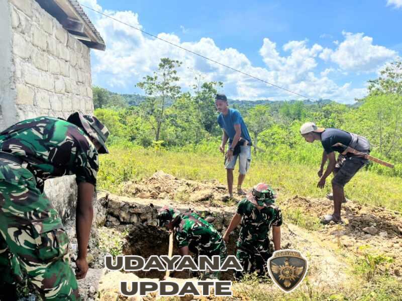 Satgas TMMD Ke-128 Kodim 1629/SBD Penyiapan Lahan Guna Untuk Pembuatan MCK Di Desa Umbu Wangu