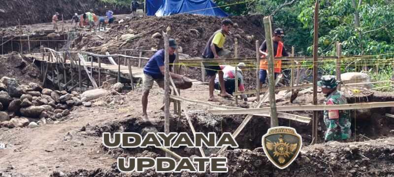 Babinsa Koramil Lembor Dampingi Pembangunan Jembatan Wae Lombur 2