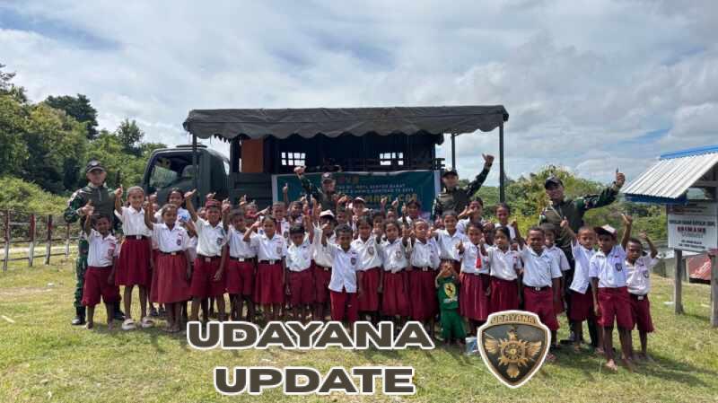 Senyum Literasi di Tapal Negeri, Satgas Pamtas Yonarhanud 2 Kostrad Hadirkan Alap-Alap Smart Car di SDK Siman
