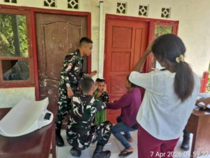 Kompi Kesehatan Yonif TP 834/WM Gelar Cek Kesehatan Gratis di Pustu Aeramo