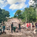 Kodim 1601 dan Warga Bersatu, Percepat Pembangunan Jembatan Garuda Di Wangga