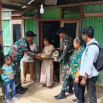 Sapa Warga Tebar Bahagia, Satgas Pamtas Yonarhanud 2 Kostrad Salurkan Sembako dan Pakaian Melalui Jumat berkah