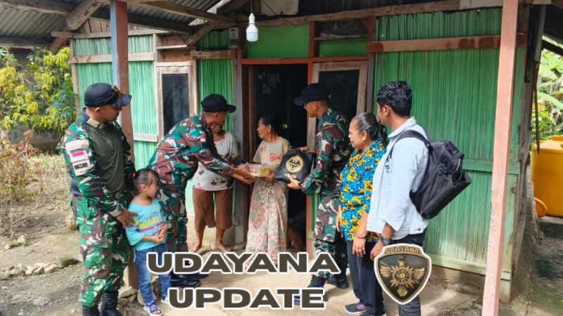 Sapa Warga Tebar Bahagia, Satgas Pamtas Yonarhanud 2 Kostrad Salurkan Sembako dan Pakaian Melalui Jumat berkah