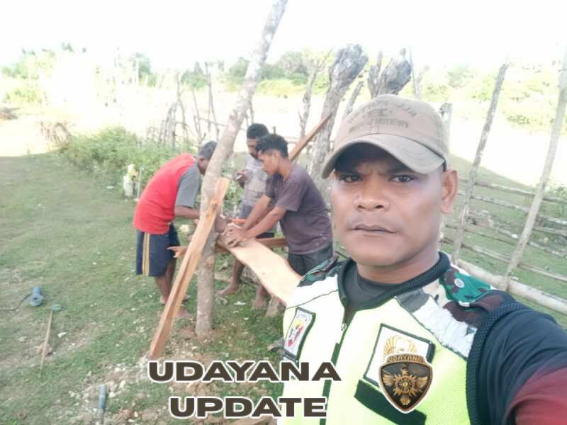 Babinsa Pantau Pembersihan Lokasi KDKMP Desa Temas