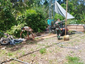 Pembangunan sumur bor oleh Satgas TMMD Ke-128 Kodim 1623/Karangasem mencapai 95 persen.