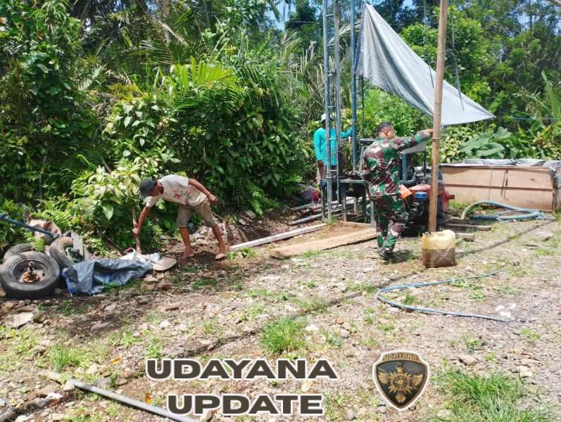 Pembangunan sumur bor oleh Satgas TMMD Ke-128 Kodim 1623/Karangasem mencapai 95 persen.