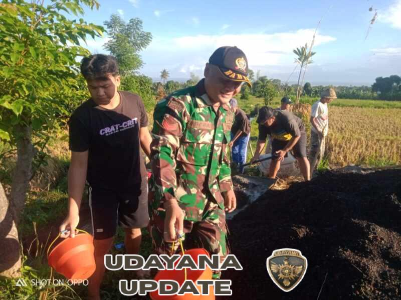 Babinsa Turun Tangan, Warga Sarimekar Kompak Bangun Irigasi Subak
