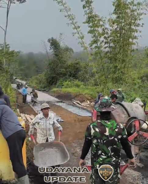 Program TMMD ke-128 Kodim 1623/Karangasem menetapkan pembangunan jalan rabat beton sebagai salah satu sasaran fisik utama.