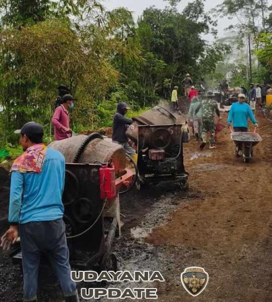 Rabat Beton Jalan Program TMMD ke – 128 Kodim 1623/Karangasem Capai 90,05 Persen