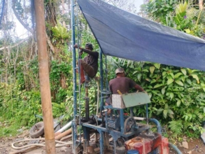 Pembangunan sumur bor oleh Satgas TMMD Ke-128 Kodim 1623/Karangasem mencapai 95 persen.