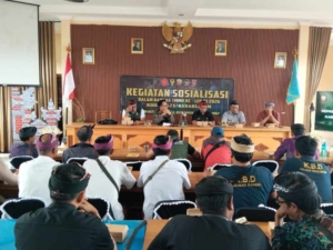 Satgas TMMD ke-128 Kodim 1623/Karangasem Gandeng Polres Gelar Sosialisasi Kamtibmas Dan Bahaya Narkoba.