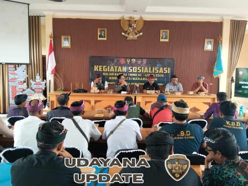 Satgas TMMD ke-128 Kodim 1623/Karangasem Gandeng Polres Gelar Sosialisasi Kamtibmas Dan Bahaya Narkoba.