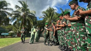 Kodim 1614/Dompu Gelar Tradisi Penyambutan Dandim Baru Penuh Khidmat