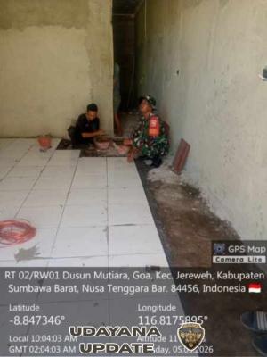 Babinsa Jereweh Tinjau Progres KDKMP, Pastikan Pembangunan Berjalan Lancar