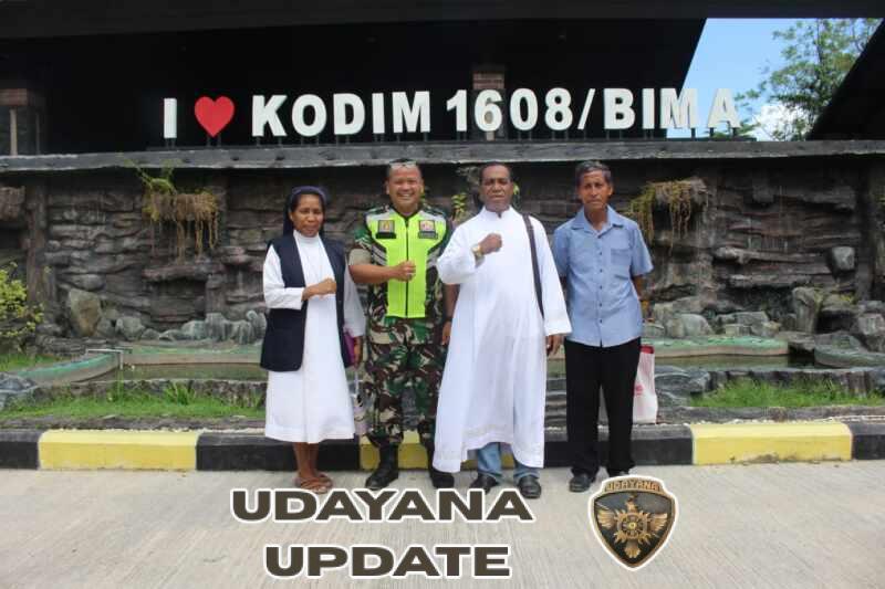 Romo Abel Kunjungi Makodim 1608/Bima, Wujudkan Komunikasi Harmonis TNI dan Tokoh Agama