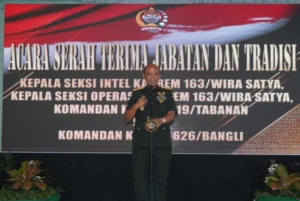Danrem 163/Wira Satya Pimpin Sertijab Pejabat Korem dan Dandim Jajaran