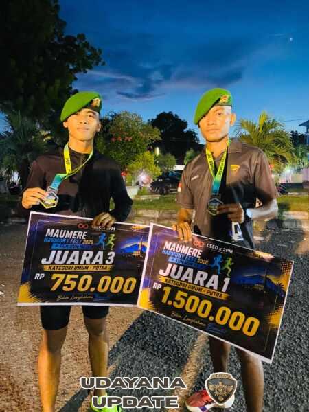 Prajurit Yonif TP 834/WM Dominasi Fun Run Maumere, Borong Juara dan Harumkan Nama Satuan