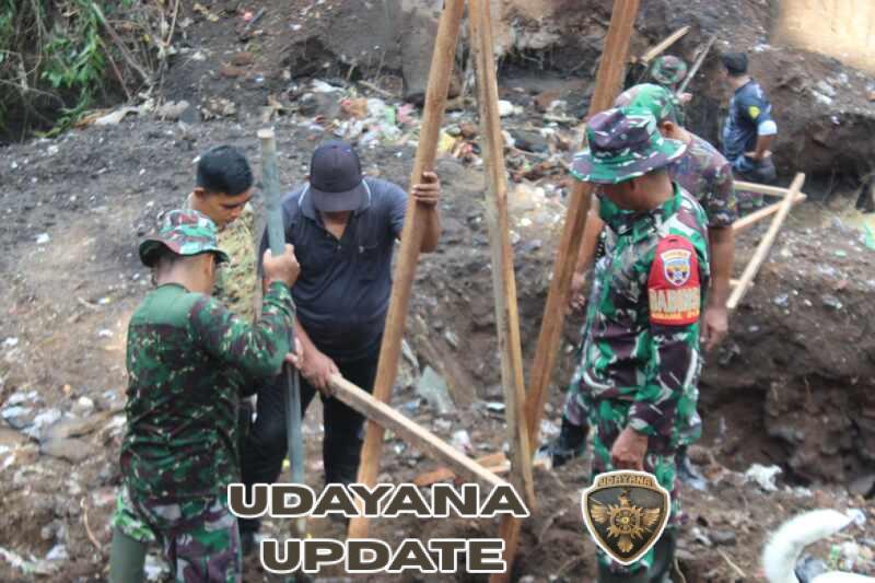 Demi Kesejahteraan Warga, Kodim 1616/Gianyar Gas Pembangunan Jembatan Garuda di Blahbatuh